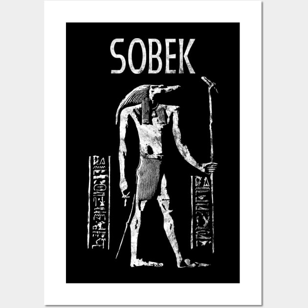 Sobek, ancient Egyptian deity Wall Art by the gulayfather